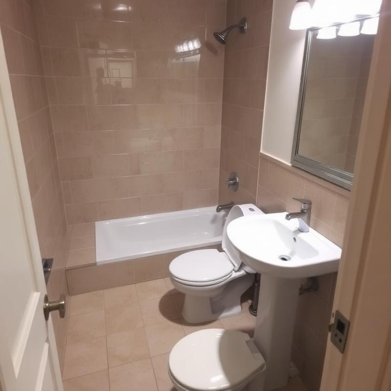 Cleaned residential bathroom